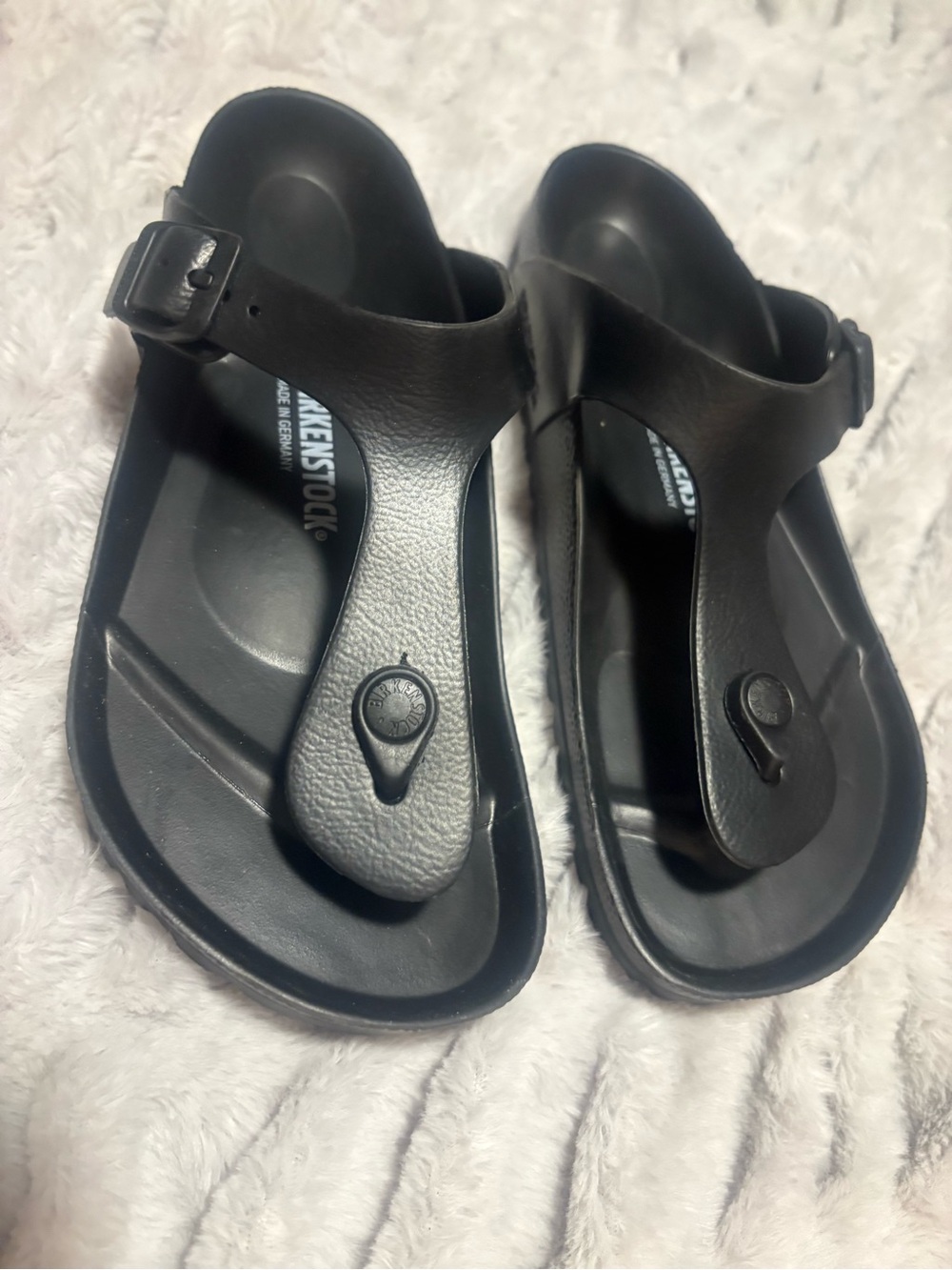 Birkenstock Black EVA T-Strap Sandals for Women
